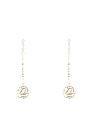 Oorbellen Roses Pendantes Geelgoud