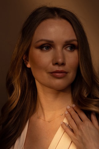 Ketting Geelgoud en Topazen