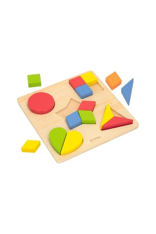 Puzzle formes géométriques en bois - 16 pièces - Dès 12 mois