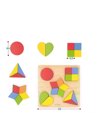 Puzzle formes géométriques en bois - 16 pièces - Dès 12 mois