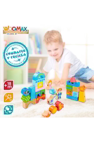 Jeu de construction en bois 32 pièces - Dès 18 mois