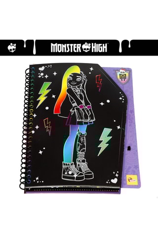 Livre à gratter à spirale Monster High - 44 pages - Noir et vert clair -  Dès 3 ans