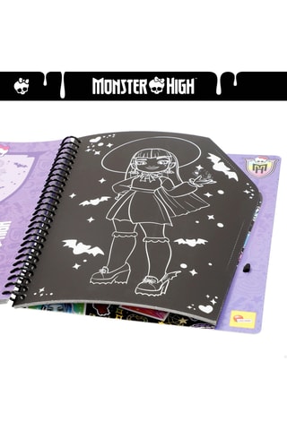 Livre à gratter à spirale Monster High - 44 pages - Noir et vert clair -  Dès 3 ans