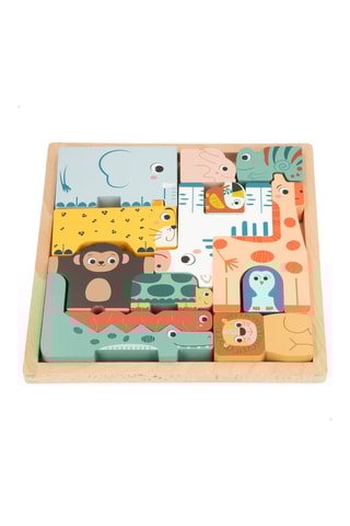 Puzzle tour d’animaux en bois - 9 pièces - Dès 24 mois