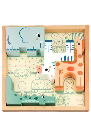 Puzzle tour d’animaux en bois - 9 pièces - Dès 24 mois