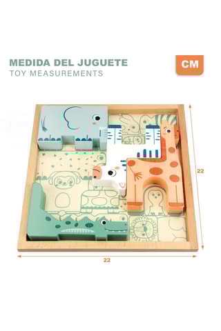 Puzzle tour d’animaux en bois - 9 pièces - Dès 24 mois