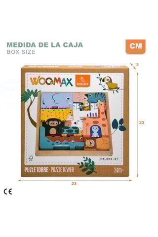 Puzzle tour d’animaux en bois - 9 pièces - Dès 24 mois