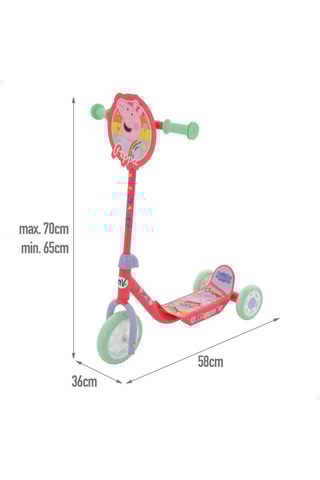 Trottinette à 3 roues Peppa et George Peppa Pig - Corail et vert d'eau - Dès 2 ans - Jusqu’à 20 kg