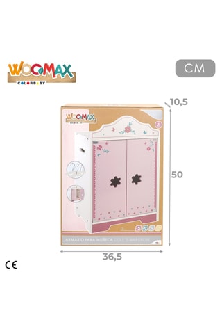 Armoire en bois pour poupée - Dès 3 ans