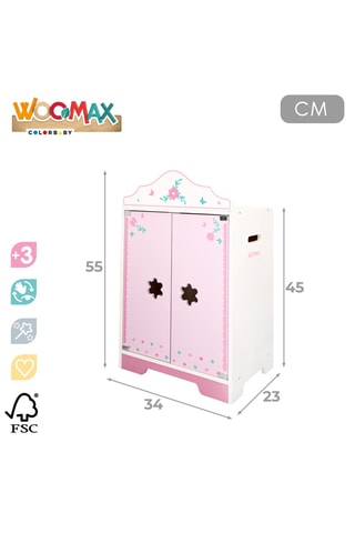 Armoire en bois pour poupée - Dès 3 ans