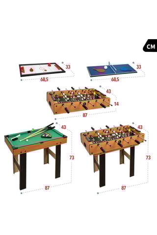 Table multijeux 4-en-1 en bois - Dès 6 ans