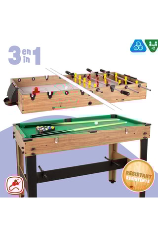 Table multijeux 3-en-1 en bois - Dès 6 ans