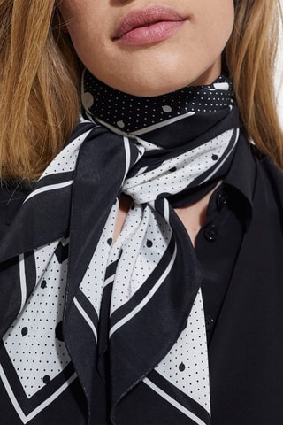 Carré en soie - Noir et blanc