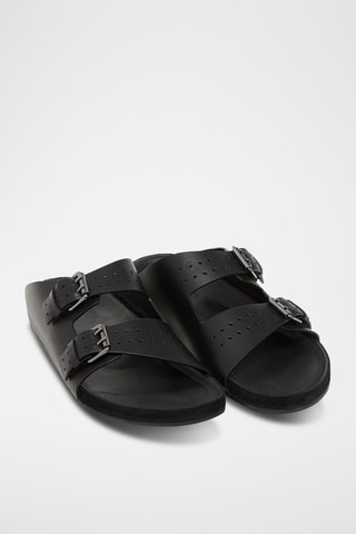 Sandales en cuir de veau Noir