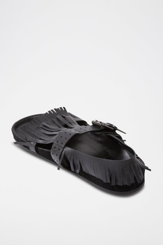 Sandales en cuir de veau Noir