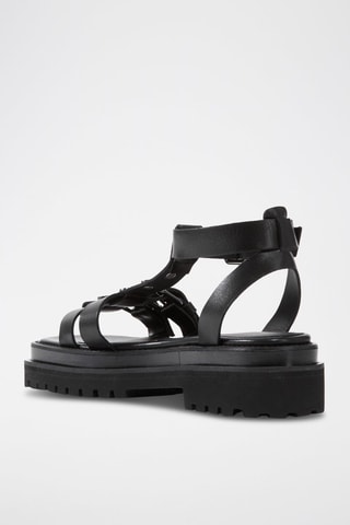 Sandales plateformes en cuir - Noir