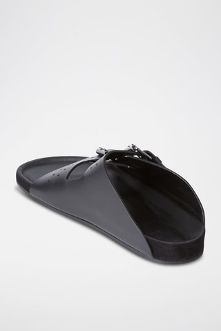 Mules en cuir de veau - Noir