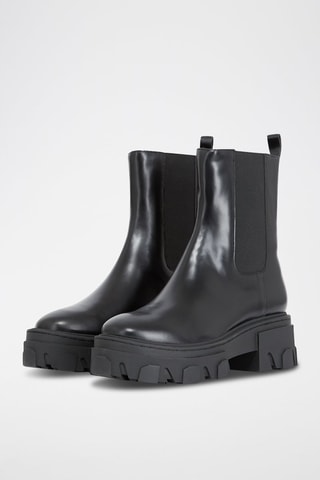 Bottines Chelsea en cuir de veau - Noir