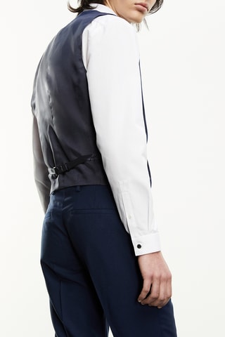 Gilet de costume en laine Bleu marine