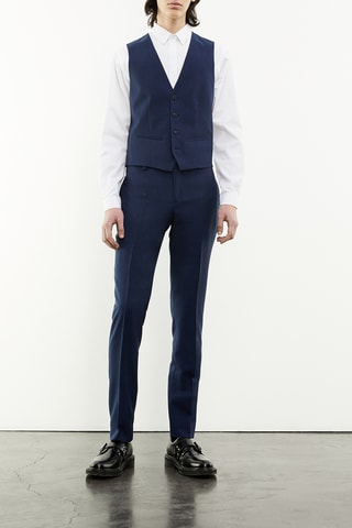 Gilet de costume en laine Bleu marine