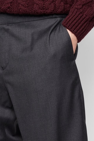 Pantalon droit en laine Anthracite