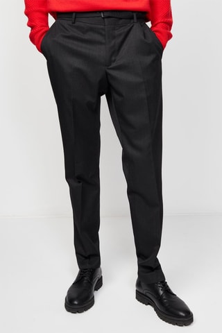 Pantalon droit en laine - Noir