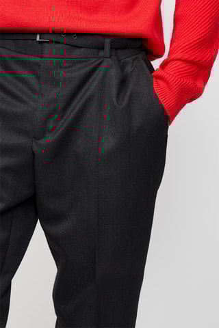 Pantalon droit en laine - Noir