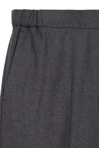 Pantalon droit en laine - Gris foncé chiné