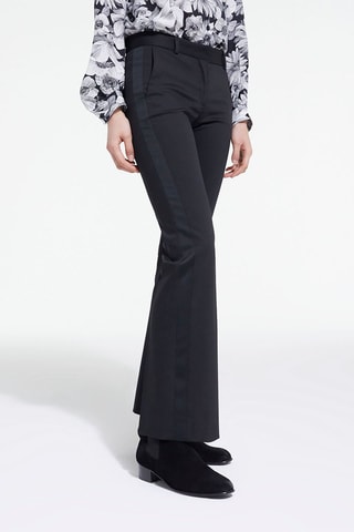 Pantalon flare en laine - Noir