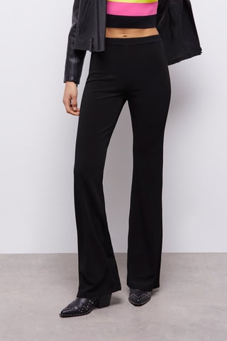 Pantalon flare taille haute - Noir