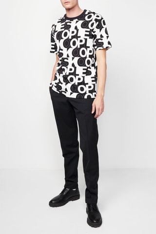 Pantalon droit en laine Noir