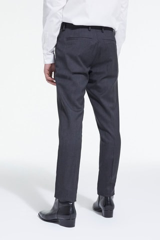 Pantalon droit en laine Noir