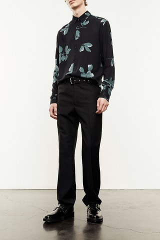 Chino et ceinture en laine Noir