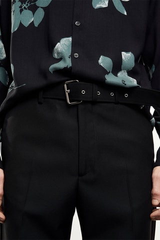 Chino et ceinture en laine Noir