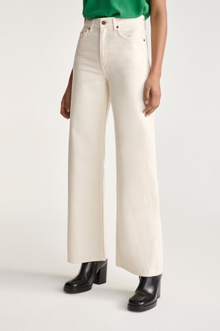 Jean wide legs taille haute Ecru