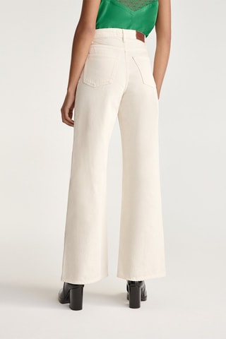 Jean wide legs taille haute Ecru