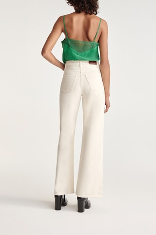 Jean wide legs taille haute Ecru