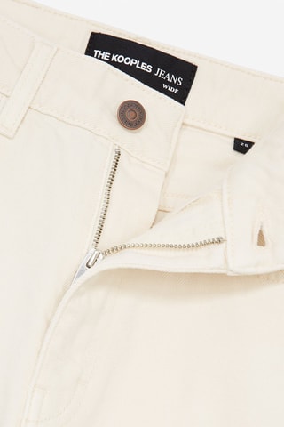 Jean wide legs taille haute Ecru