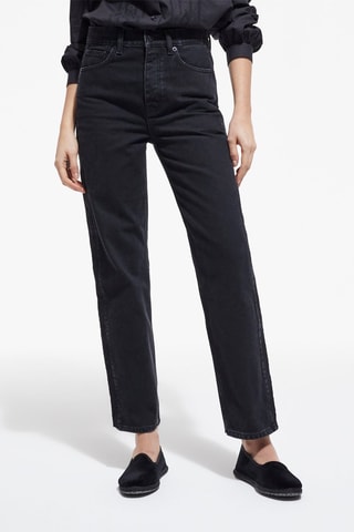 Jean droit taille haute - Noir