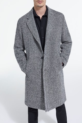 Manteau en laine - Noir et blanc