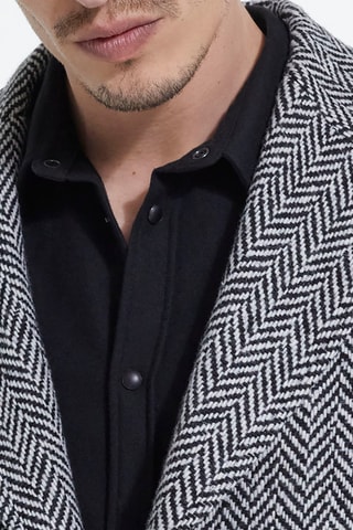 Manteau en laine - Noir et blanc