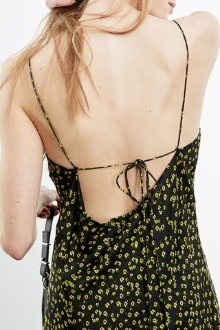 Robe longue - Noir et vert citron