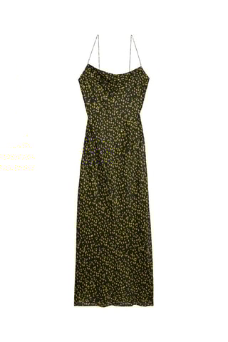 Robe longue - Noir et vert citron