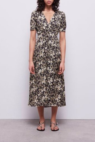 Robe midi Noir et marron