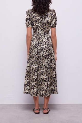 Robe midi Noir et marron