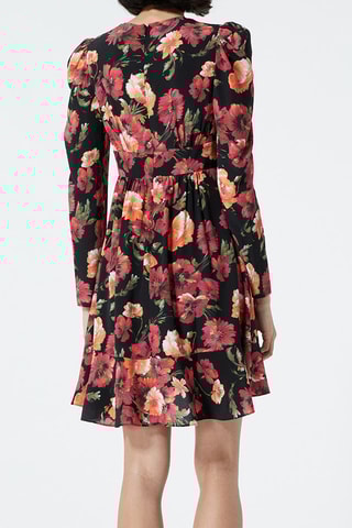 Robe patineuse en soie - Noir et bordeaux