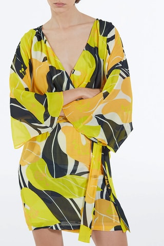 Robe fourreau - Jaune et noir