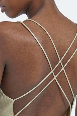 Robe longue dip and dye - Kaki et blanc