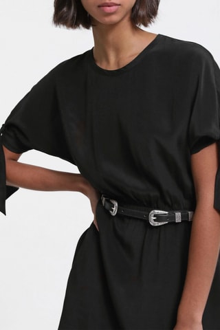 Robe patineuse en soie - Noir