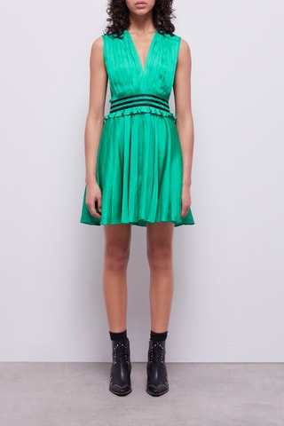 Robe plissée - Vert émeraude